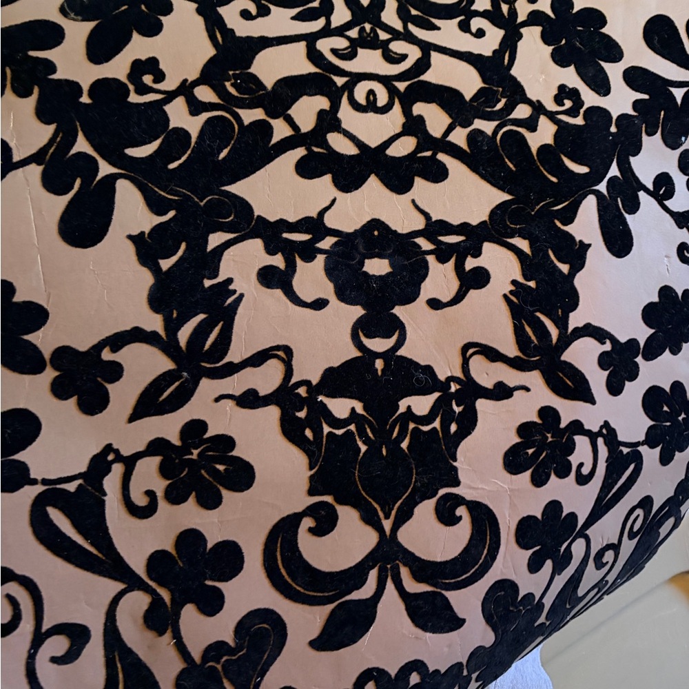 Anthropologie Black Flocked Damask wallpaper